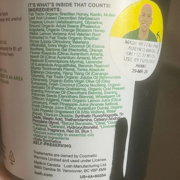 LUSH New Face and Body Mask Beauty Sleep 11.1 OZ Made Canada - Picture 5 of 7